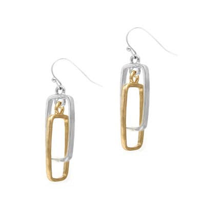 Meghan Browne Style River earrings — silver and gold mixed metal, bestseller.